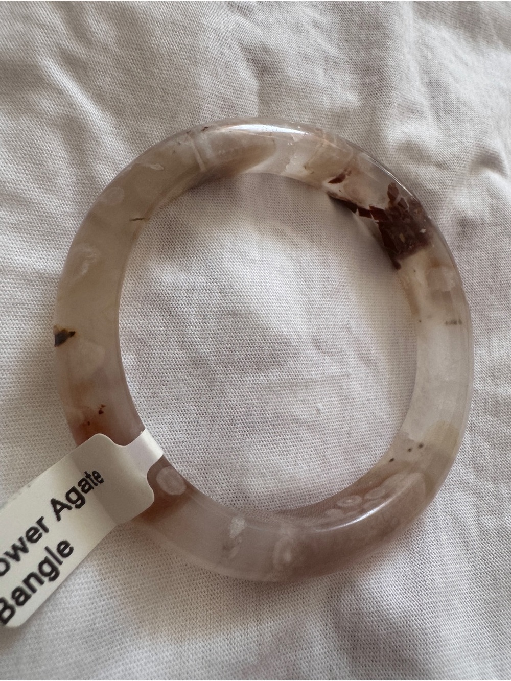 Grade A Quality Flower Agate Bangle Bracelet